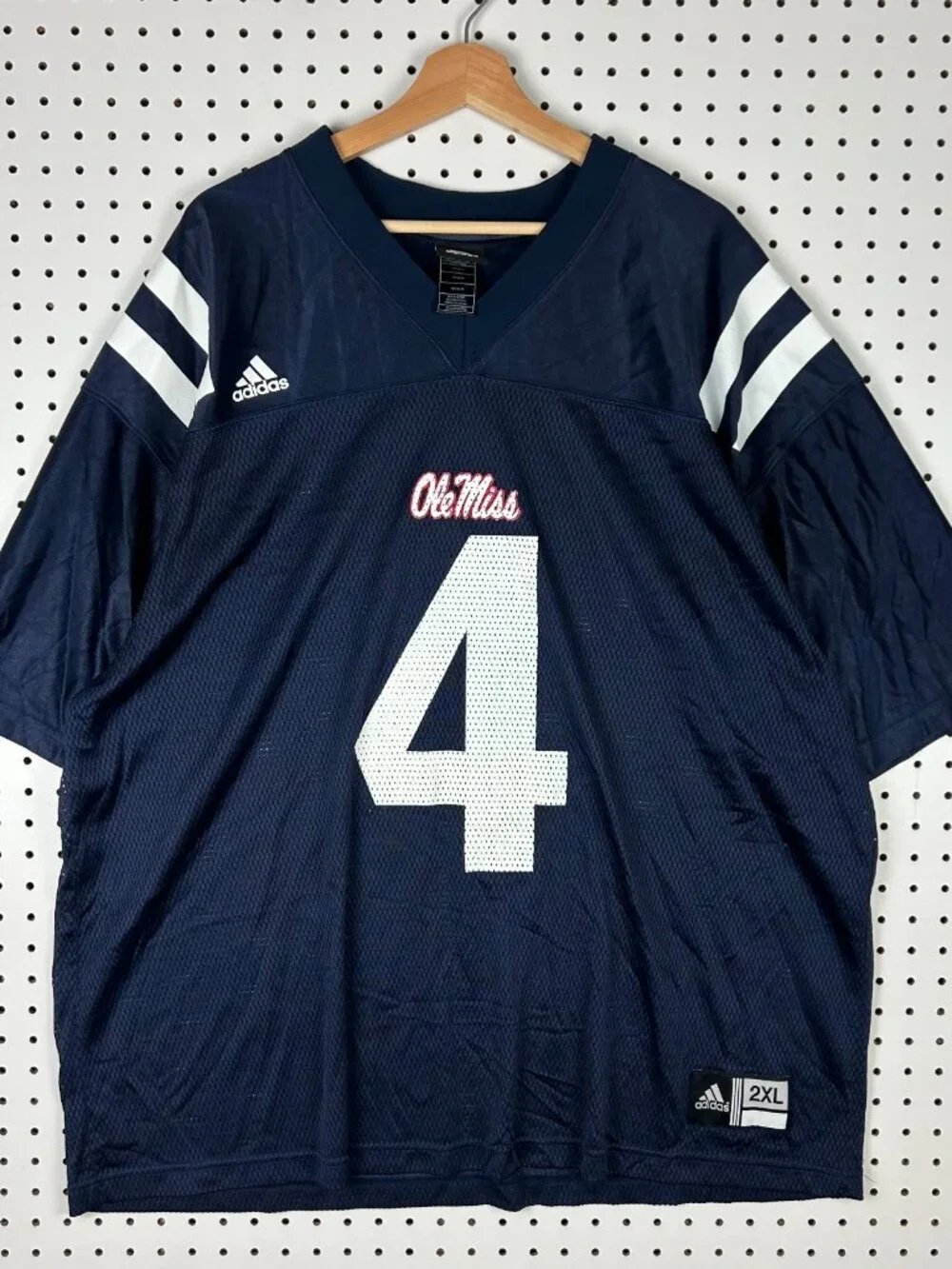 Ole Miss Football Jersey #4 adidas Size 2XL XXL Blue Jevan Sneed Mesh Rebels Y2K